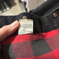 リーバイス　デニムジャケット　切り返し　赤黒チェックの画像