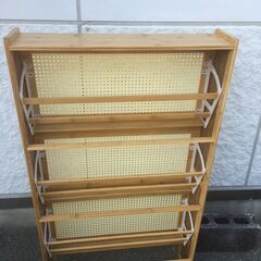 JM20758K)  シューズボックス/靴箱＜幅：約68m 高さ120cm 奥行：約16㎝＞中古品【取りに来られる方限定】　 の画像