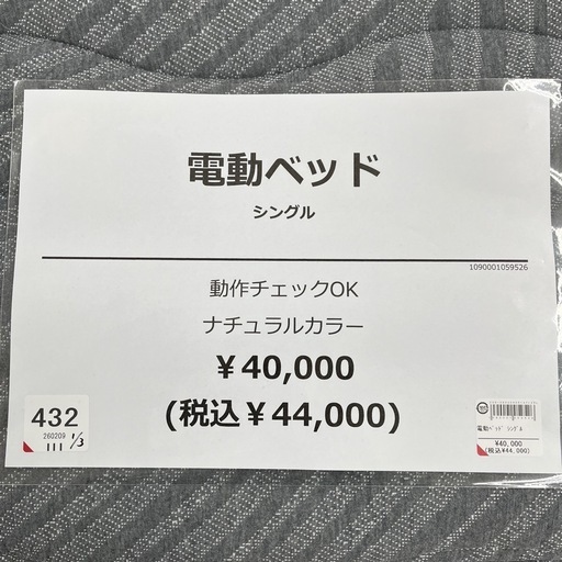 10900001059526 電動シングルベッド
