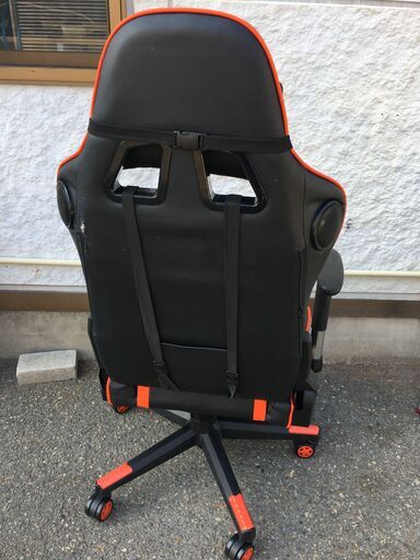 JM20756S)GTRACING ゲーミングチェア フットレスト付き  ブラック/レッド  中古品【取りに来られる方限定】