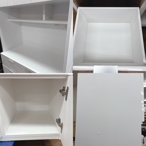 I625 ? ジモティー限定価格！ NITORI キッチンボード 食器棚 エトナ90KB WH ⭐ クリーニング済