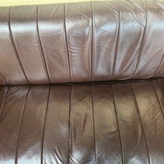 2人掛け　合皮ソファー　ブラウンの画像