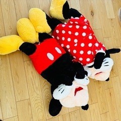 ミッキーとミニーの枕、抱き枕、約90㎝、未使用品の画像
