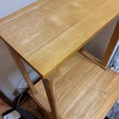 木製デスク／棚付き／引き出しあり(2/11、2/12、13、14、15取りに来てくださる方優先引き取り見つからない場合は19日に処分予定の画像