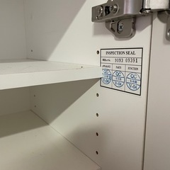 【引き取り限定】ホワイト鏡面キッチンカウンター／アイランド風／ソフトクローズ／家電収納可 の画像