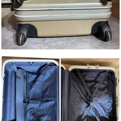 G03　キャリーケース ベージュ スーツケース キャスター付 シール跡　キズ汚れあり 現状品  の画像