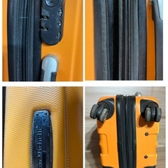 G04　San Michelle キャリーケース オレンジ 4輪 スーツケース 伸縮ハンドル 中古の画像