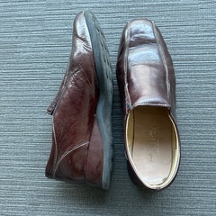 フランス製エナメルローファー24.5cmメタリックブラウンの画像