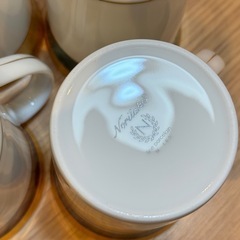 A8066【ノリタケ】マジェスティック マグカップ ブルー バーガンディ グリーン イエロー セットの画像