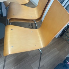 プライウッドチェア 木目　ミーティングチェア　スタッキングの画像