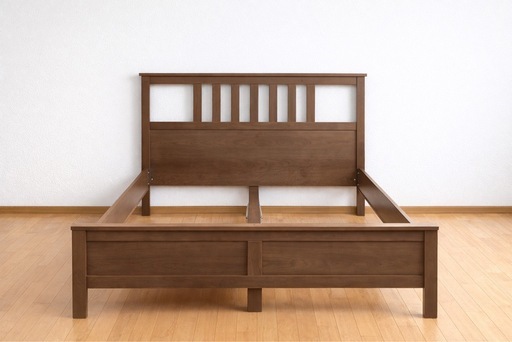 IKEA HEMNESシリーズ　ダブルベッド　フレームとルーローイ(すのこ)付