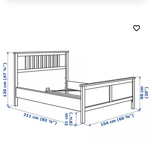 IKEA HEMNESシリーズ　ダブルベッド　フレームとルーローイ(すのこ)付