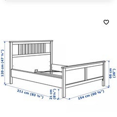 IKEA HEMNESシリーズ　ダブルベッド　フレームとルーローイ(すのこ)付の画像