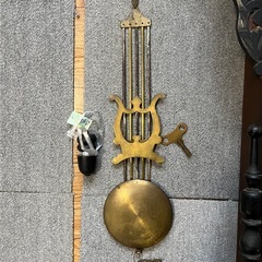 アンティークゼンマイ式古時計　振り子時計　掛け時計　メーカー不明　動作未確認の画像