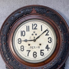 アンティークゼンマイ式古時計　振り子時計　掛け時計　メーカー不明　動作未確認の画像