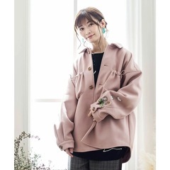 scolar 
恐竜刺繍フェイクウールジャケット （ピンク）の画像