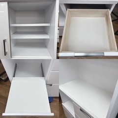 I600 🌈 ジモティー限定価格！ 大川家具 ノダ工芸 キッチンボード 食器棚 オーサム90オープンダイニング ⭐ クリーニング済の画像