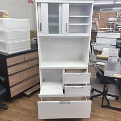 I600 🌈 ジモティー限定価格！ 大川家具 ノダ工芸 キッチンボード 食器棚 オーサム90オープンダイニング ⭐ クリーニング済の画像