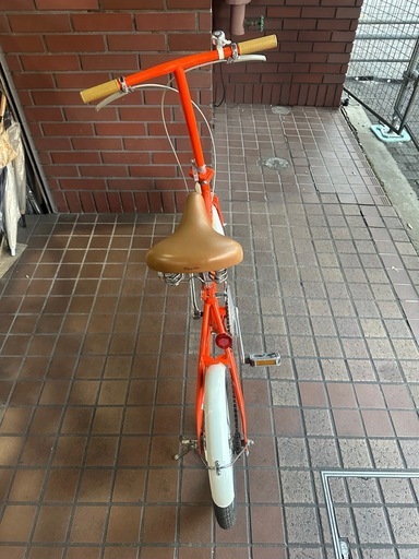 ★美品★16インチ　シングルギア折り畳み自転　オレンジ色