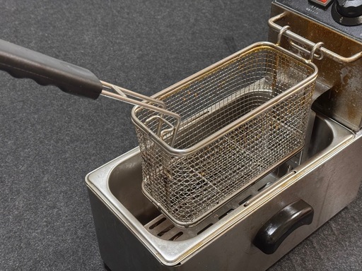 【中古】業務用 4.0L フライヤー 卓上 小型 電気 串揚げ 揚げ物機 100V