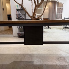 アイアン脚 古材天板 店舗用大型テーブル の画像