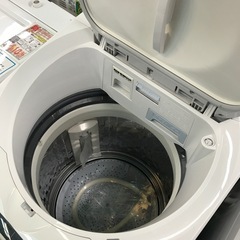 ジャングルジャングル貝塚店　洗濯機　シャープ　8.0kg 　白　ホワイトステンレス穴なし槽　上開き　ヒーター式　排気式　ダブル洗浄　節水　2021年製　リサイクル　貝塚市　二色浜の画像