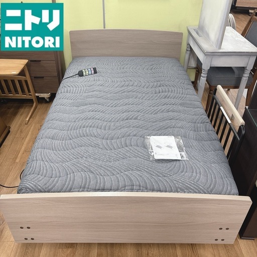 I616 ? ジモティー限定価格！ NITORI 電動セミダブルベッド 3モーター ライズ3 3M-F GY ⭐ クリーニング済