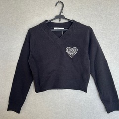 【新品・未使用】リランドチュール　ハートパッチワークニットカーデの画像