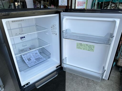 【動作保証あり】SHARP 2025年 SJ-GD15P-B 152L 2ドア 冷凍冷蔵庫 プラズマクラスター ガラスドア【管理KRR