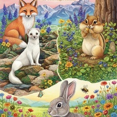 【やさしい大人の塗り絵】森のなかまたちの塗り絵〜自然と動物たち編〜の画像