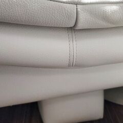 白の合皮ソファ｜幅180cm｜名古屋市東区 引取限定の画像