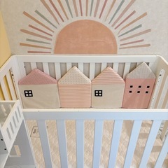 【美品】Boori ベビーベッド・トリノ 純正品マットレス・防水キルトパッド付きの画像