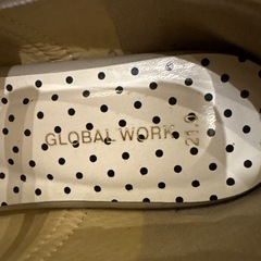 GLOBAL WORK キッズ バレエシューズ シルバー リボン ドット 21cmの画像