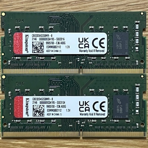 Kingston SO-DIMM DDR4-3200 8GB×2（16GB）