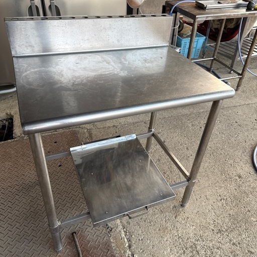 業務用厨房器具 調理台　作業台 炊飯台 スライド　バックガード付 800×600×800mm 数ヶ月のみ使用