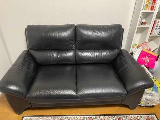 美品　ニトリ　本革　2人掛けソファー