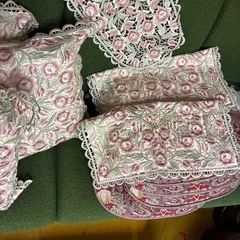 コード刺繍 クッションカバー 約45×45cm [Arte rosa]の画像