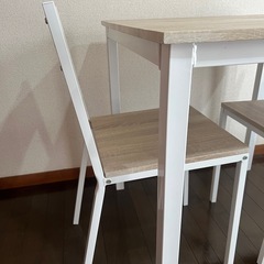 【受渡し者決定】サイズ追記しました。ダイニングテーブルセット　2人用　北欧インテリアの画像