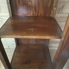 アンティーク 木製 ガラス ショーケース ディスプレイ棚の画像