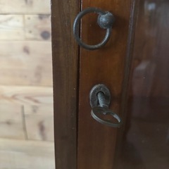 アンティーク 木製 ガラス ショーケース ディスプレイ棚の画像