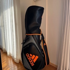 adidas アディダス　キャディバッグ　ブラック×オレンジ配色　5分割タイプ　即日引き取り大歓迎‼️の画像