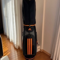 adidas アディダス　キャディバッグ　ブラック×オレンジ配色　5分割タイプ　即日引き取り大歓迎‼️の画像