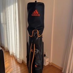 adidas アディダス　キャディバッグ　ブラック×オレンジ配色　5分割タイプ　即日引き取り大歓迎‼️の画像