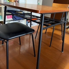 ニトリ　ダイニングテーブル・チェア　セット　DT WALVE 80 MBRの画像
