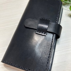 国内最高峰栃木レザー　スマホケース　ブラックの画像