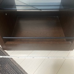 ガラス天板　ローテーブル　棚の画像