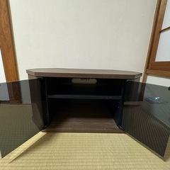【テレビ台／ローボード ガラス扉付き】の画像