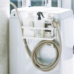 tower　山崎実業 ホースホルダー付き洗濯機横マグネットラック タワー ブラックの画像