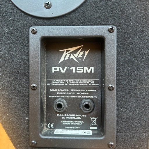 Peavey社製のPV 15M　モニタースピーカー