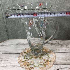 ガラス製　ピッチャー　花瓶　アンティーク　ヴィンテージの画像
